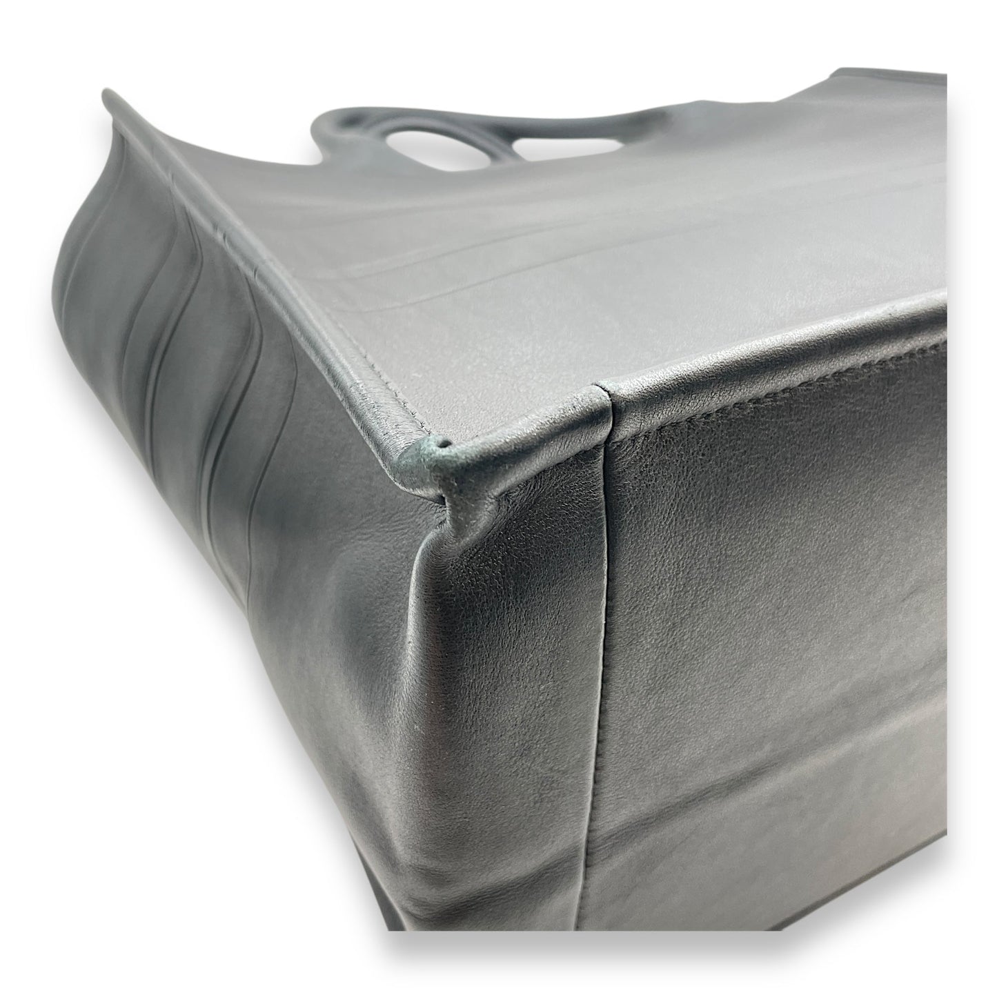 Book Tote Medium Black Top Handle Bag in Calfskin
