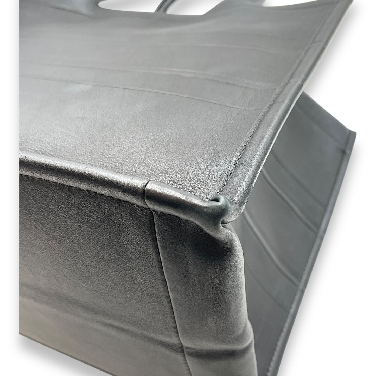 Book Tote Medium Black Top Handle Bag in Calfskin