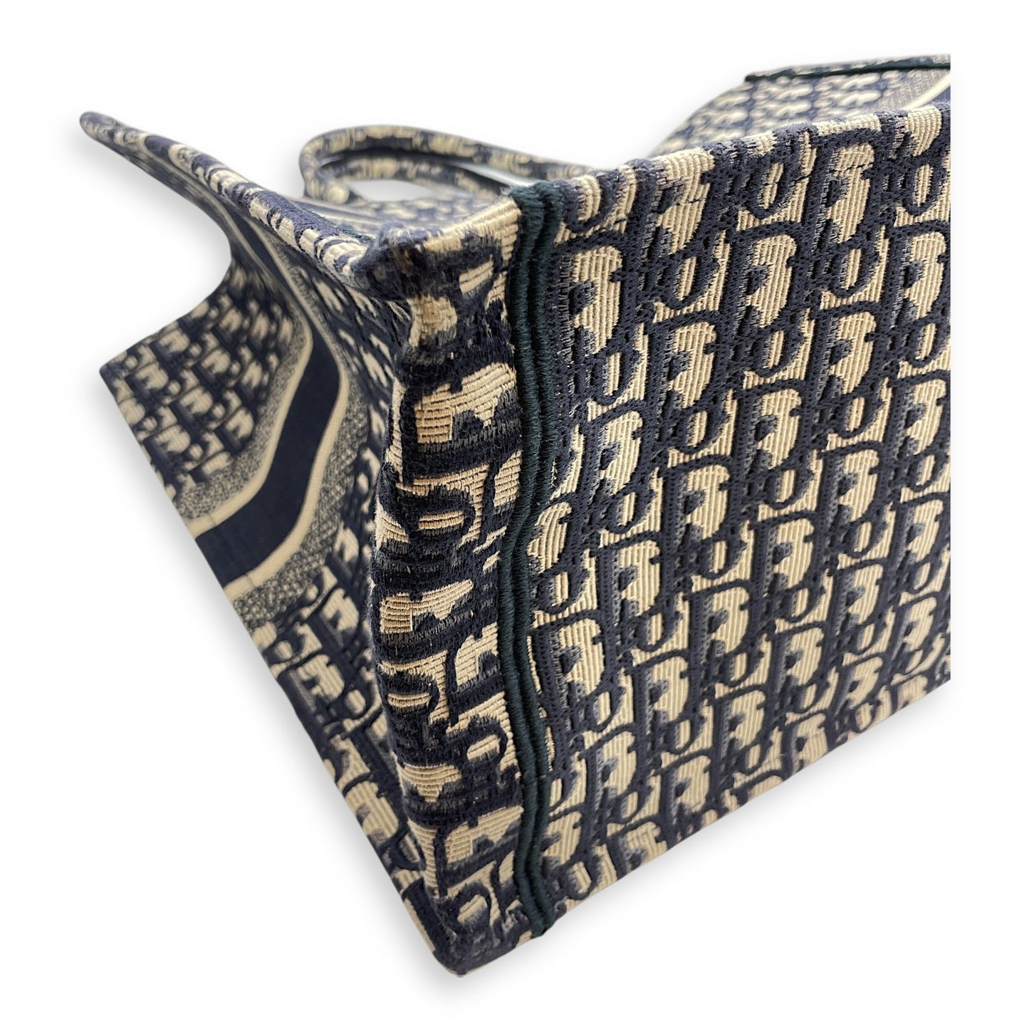 Oblique Book Tote Large Blue Shoulder Bag in Canvas