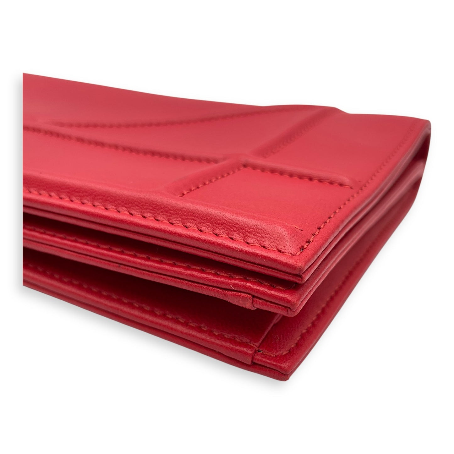 Diorama Red Crossbody Bag in Lambskin, Silver hardware