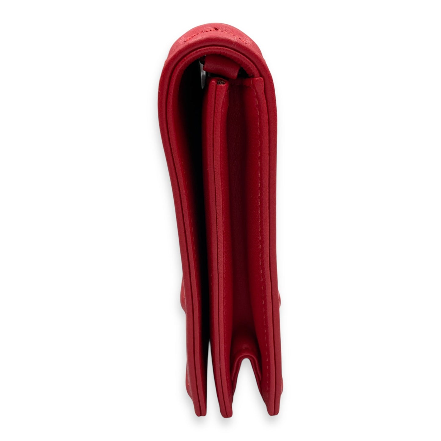 Diorama Red Crossbody Bag in Lambskin, Silver hardware