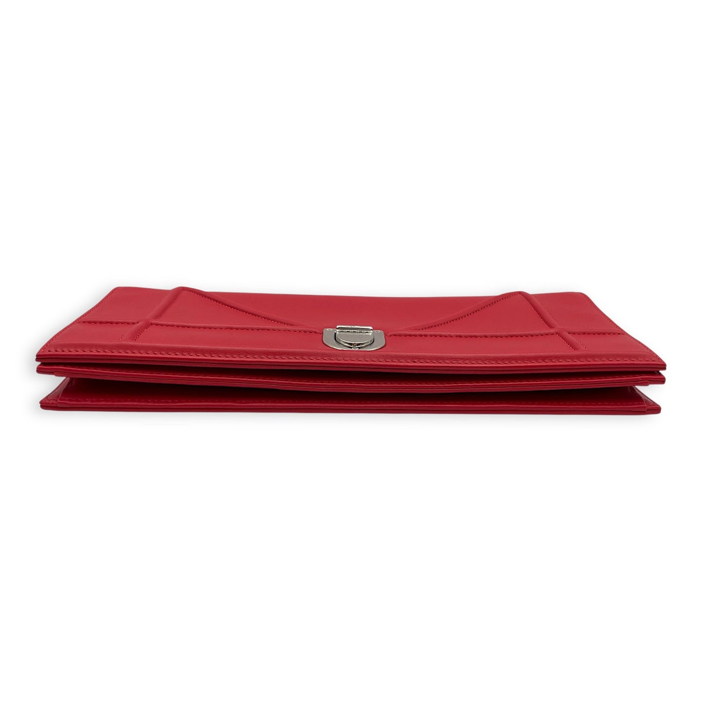 Diorama Red Crossbody Bag in Lambskin, Silver hardware