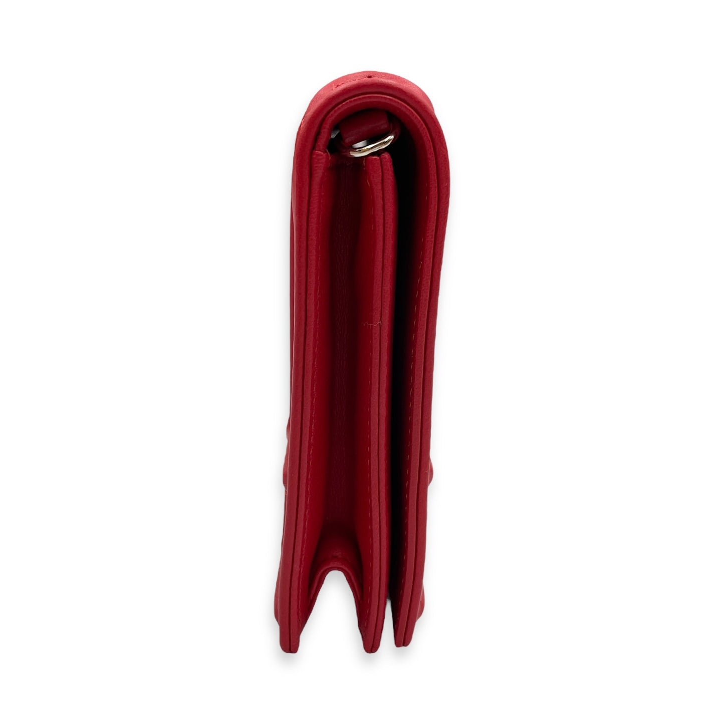 Diorama Red Crossbody Bag in Lambskin, Silver hardware