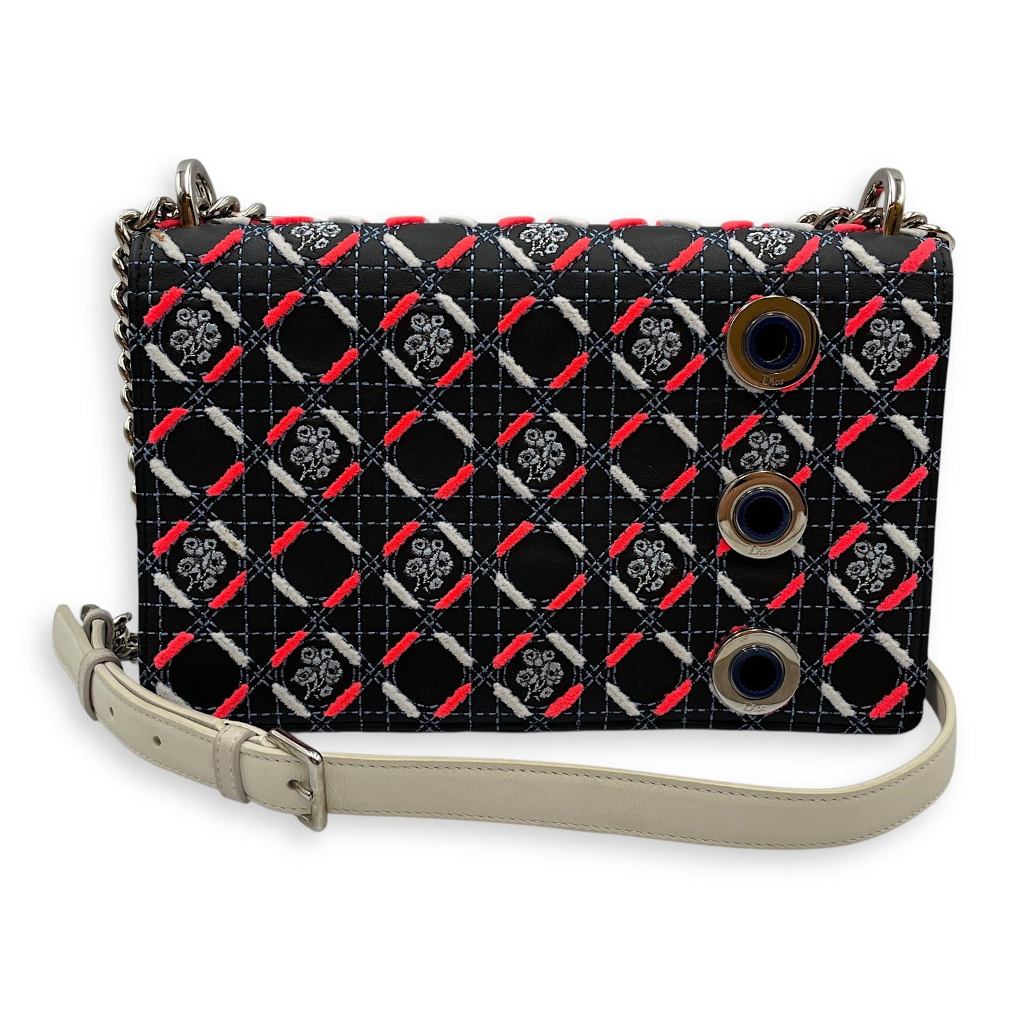Diorama Multi-Color Shoulder Bag in Calfskin, Silver hardware