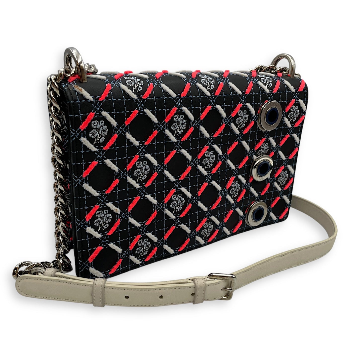 Diorama Multi-Color Shoulder Bag in Calfskin, Silver hardware