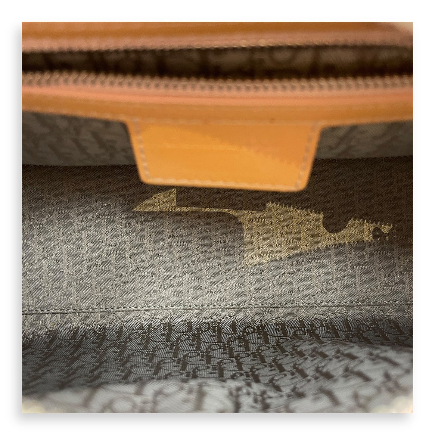 Lady Dior Cannage Medium Orange Shoulder Bag in Patent Leather, Silver hardware