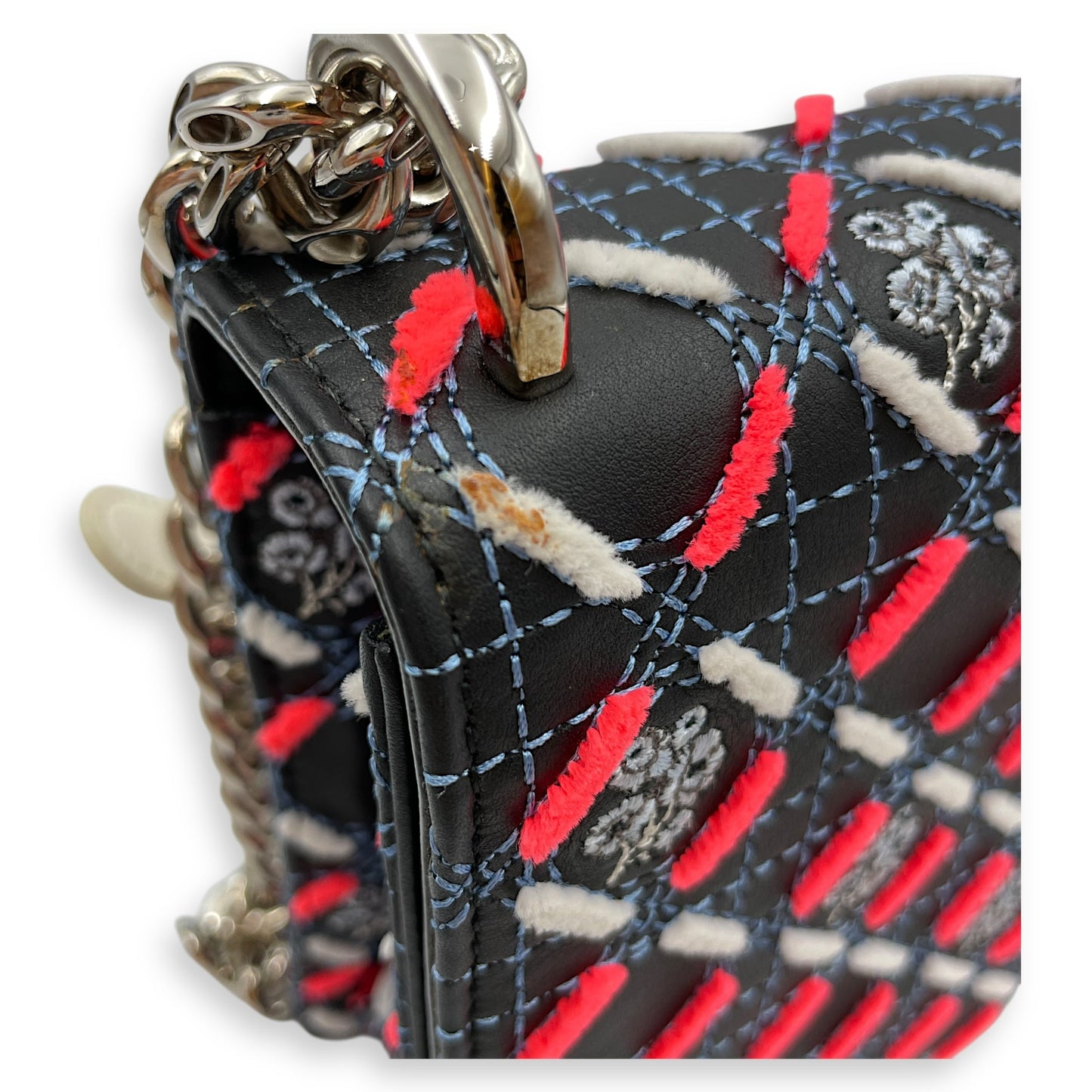 Diorama Multi-Color Shoulder Bag in Calfskin, Silver hardware