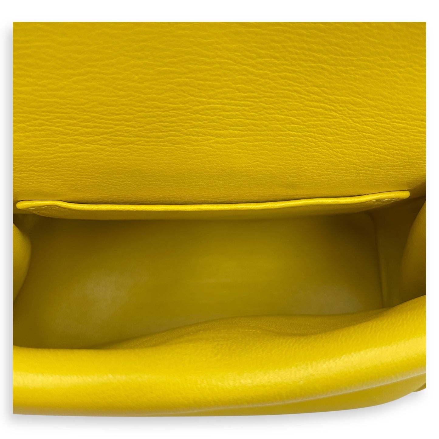 Le Dior Flap Mini Yellow/Pink Crossbody Bag in Calfskin, Silver hardware