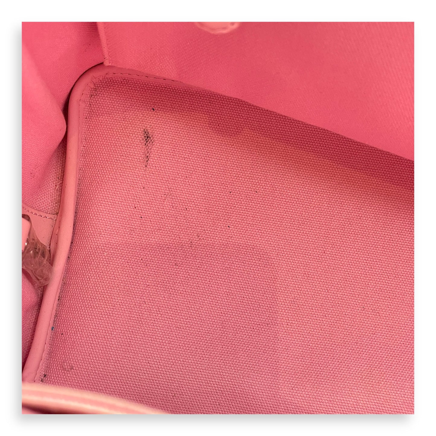 Cannage Panarea Pink Shopping Tote in Calfskin, Silver hardware