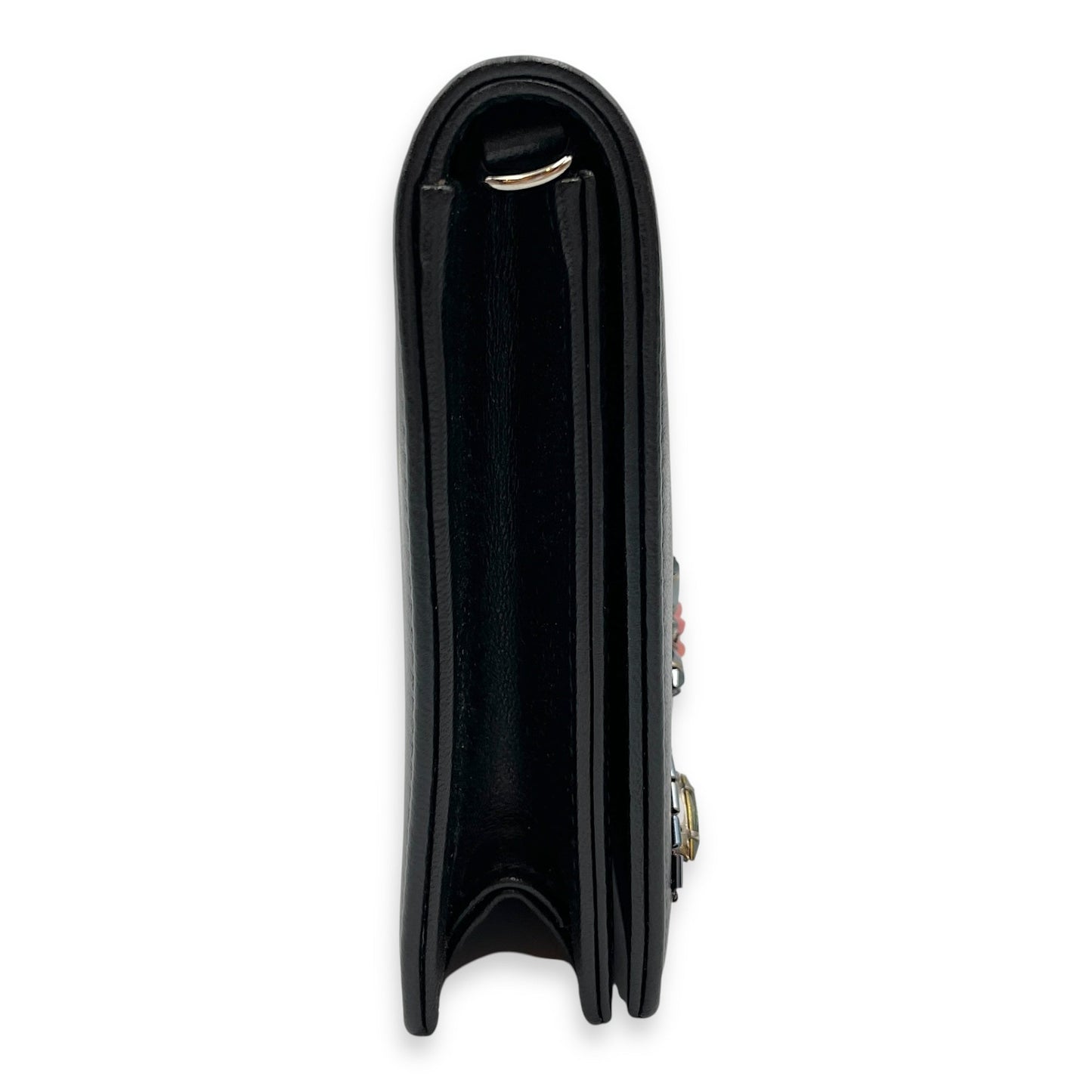 Jayne Vif Black Clutch in Calfskin, Silver hardware