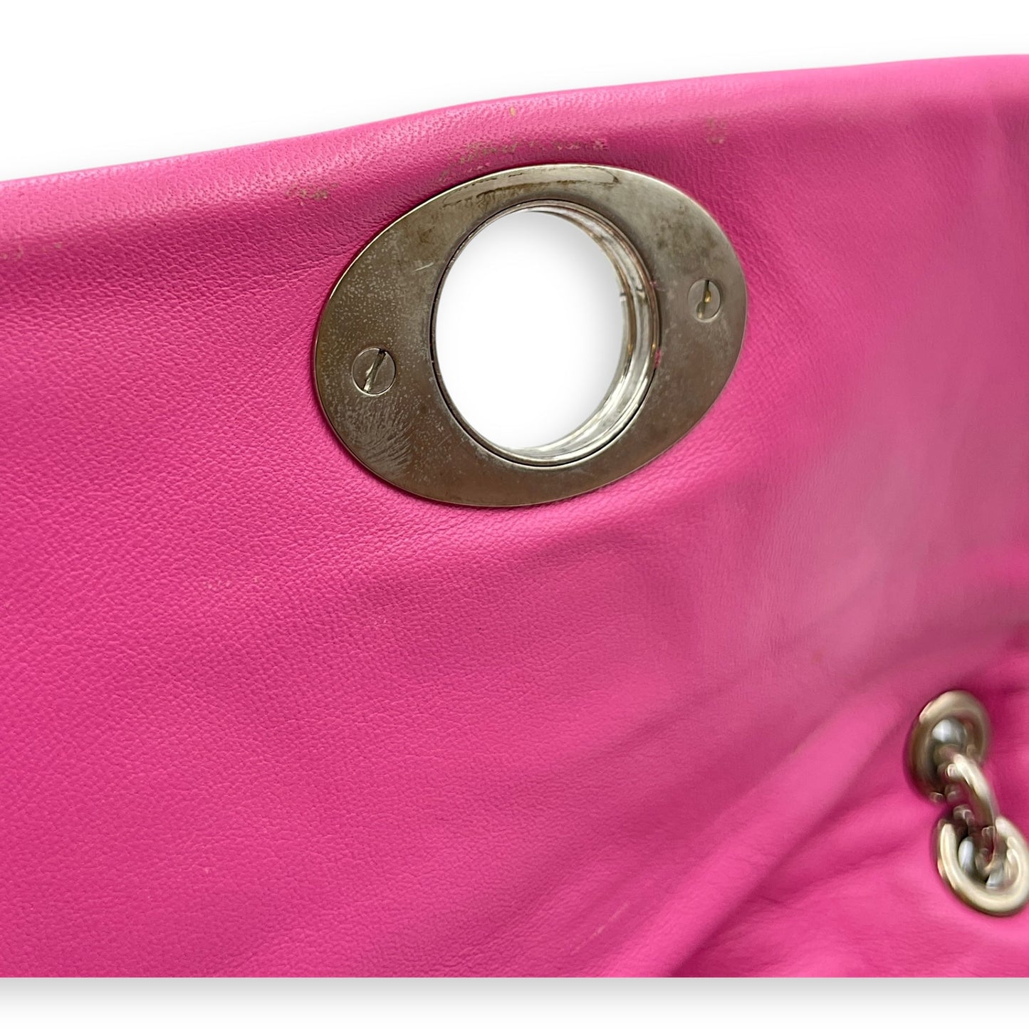 Lady Dior Rendezvous Orange/Pink Shoulder Bag in Patent Leather, Silver hardware
