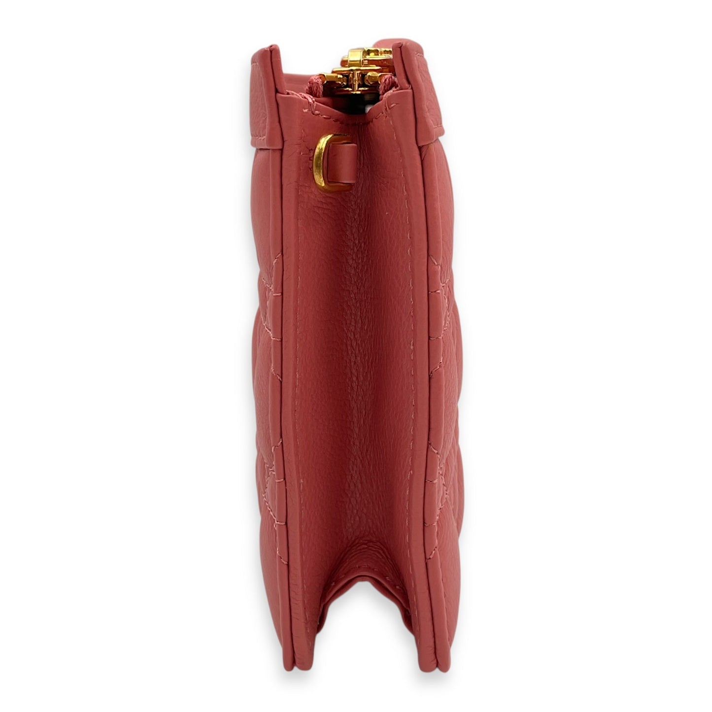 Cannage Caro Pink Shoulder Bag in Lambskin, Gold hardware