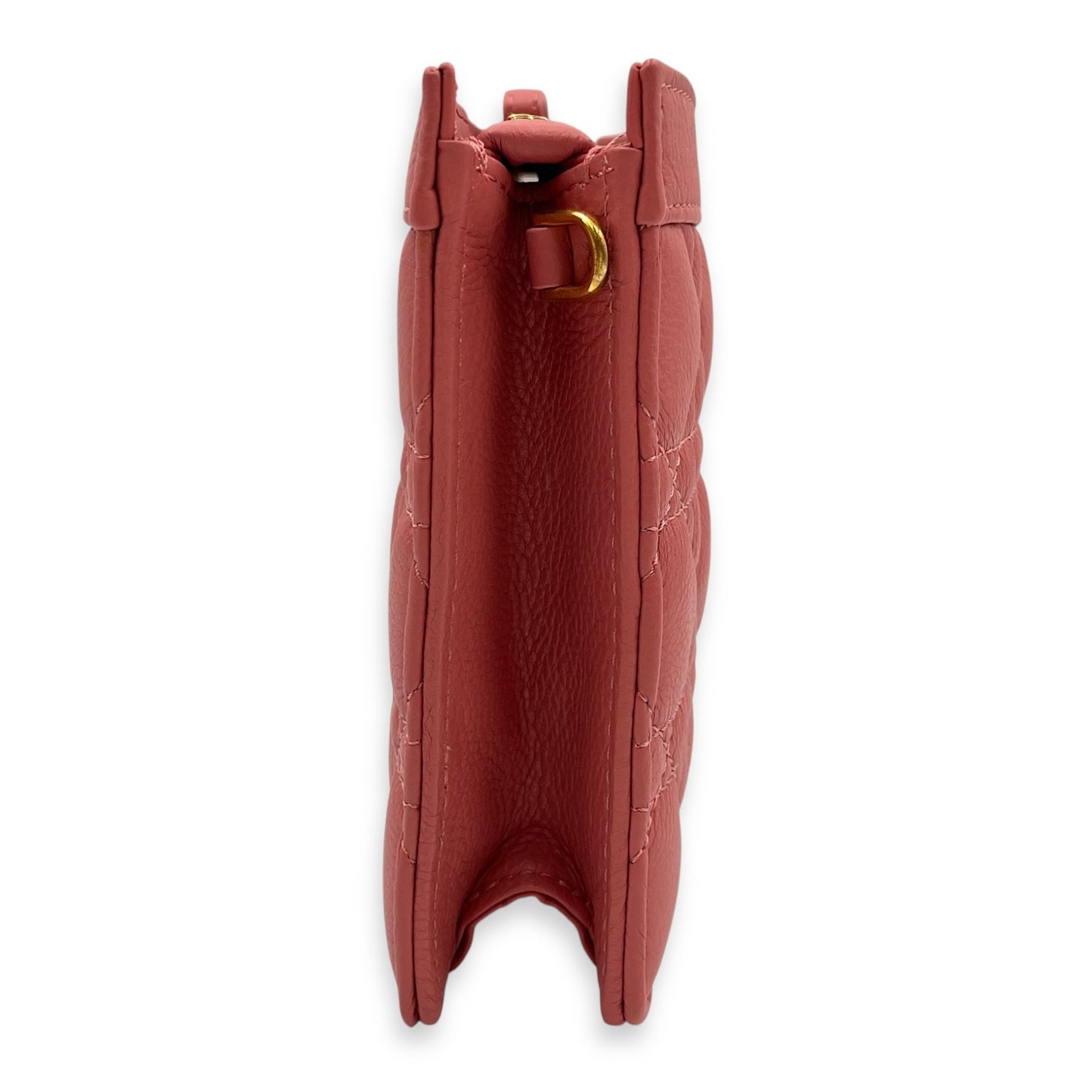 Cannage Caro Pink Shoulder Bag in Lambskin, Gold hardware