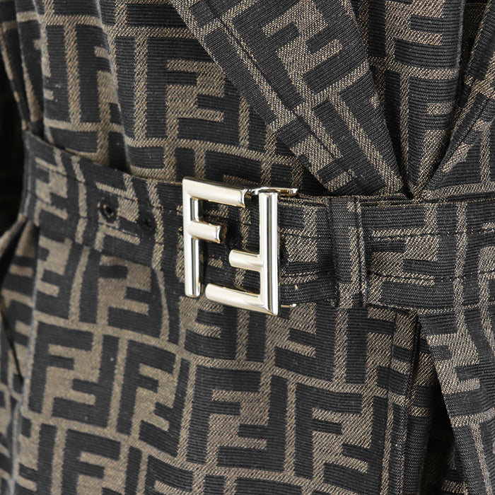 FENDI coat polyester Khaki, Brown FF8887 A5W3 36