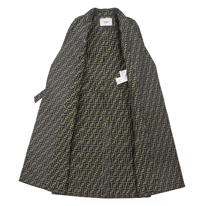 FENDI coat polyester Khaki, Brown FF8887 A5W3 36