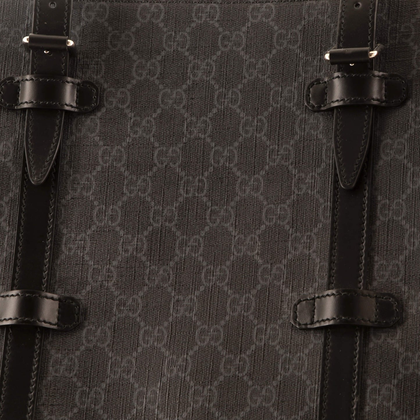 Buckle Travel Tote GG Coated Canvas with Leather Large