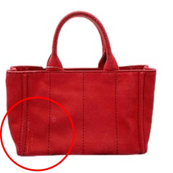 PRADA Tote Bag denim Red Tote Bag canvas Canapa Women Used