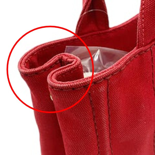 PRADA Tote Bag denim Red Tote Bag canvas Canapa Women Used