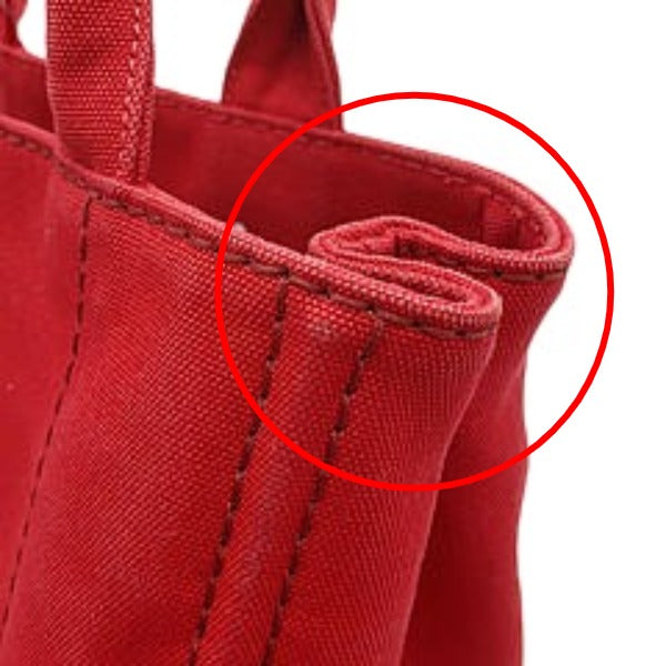 PRADA Tote Bag denim Red Tote Bag canvas Canapa Women Used