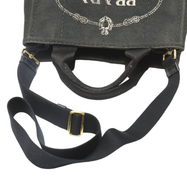PRADA Tote Bag 1BG439 denim black Tote Bag Canapa mini Women Used