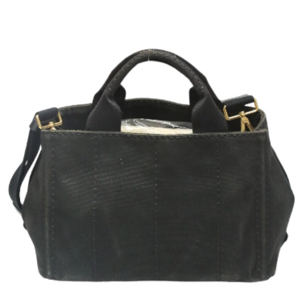 PRADA Tote Bag 1BG439 denim black Tote Bag Canapa mini Women Used
