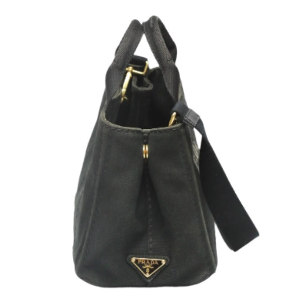PRADA Tote Bag 1BG439 denim black Tote Bag Canapa mini Women Used