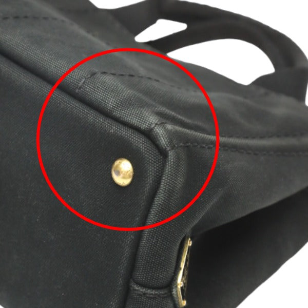 PRADA Tote Bag 1BG439 denim black Tote Bag Canapa mini Women Used