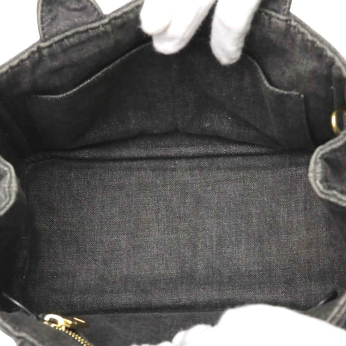 PRADA Tote Bag 1BG439 denim black Tote Bag Canapa mini Women Used