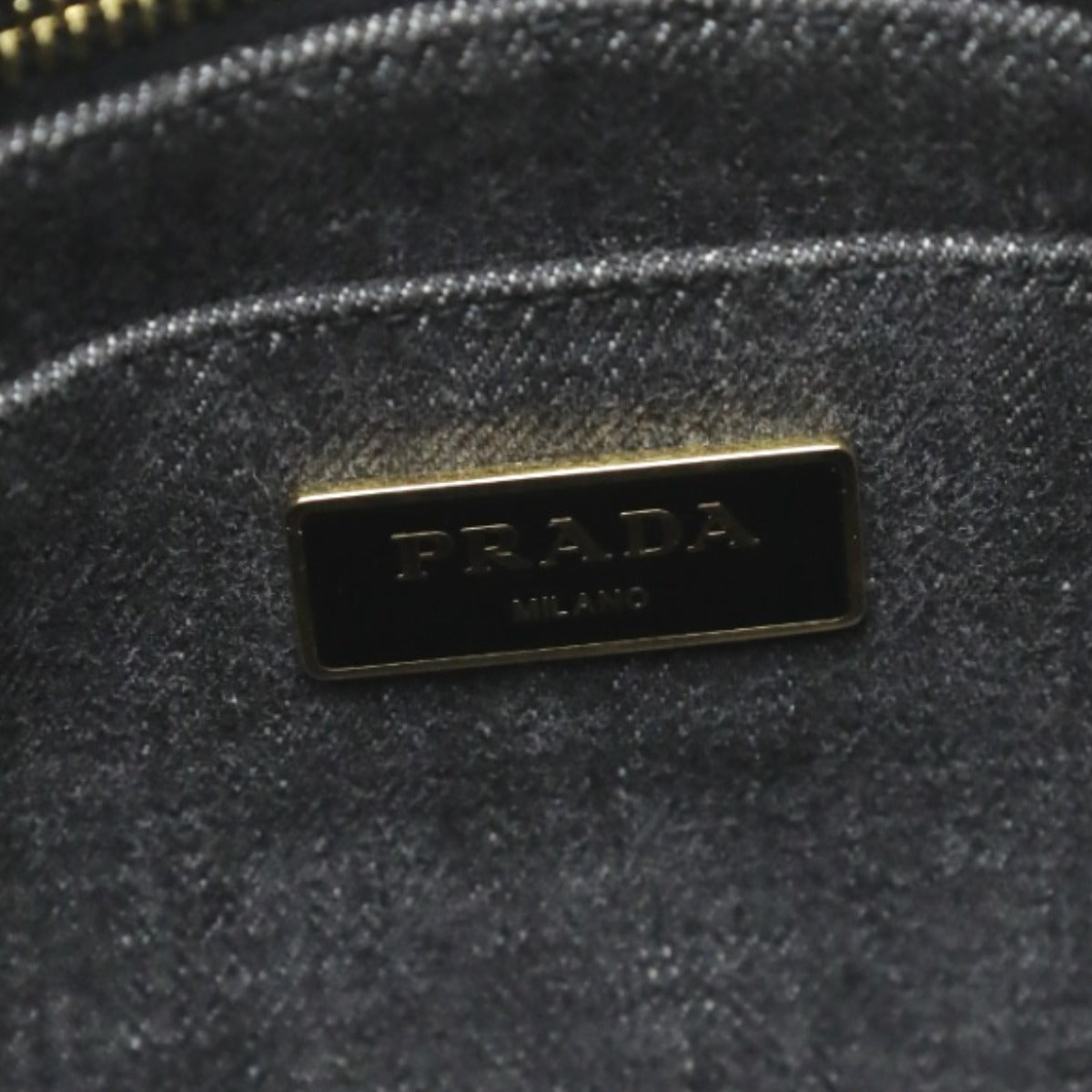 PRADA Tote Bag 1BG439 denim black Tote Bag Canapa mini Women Used