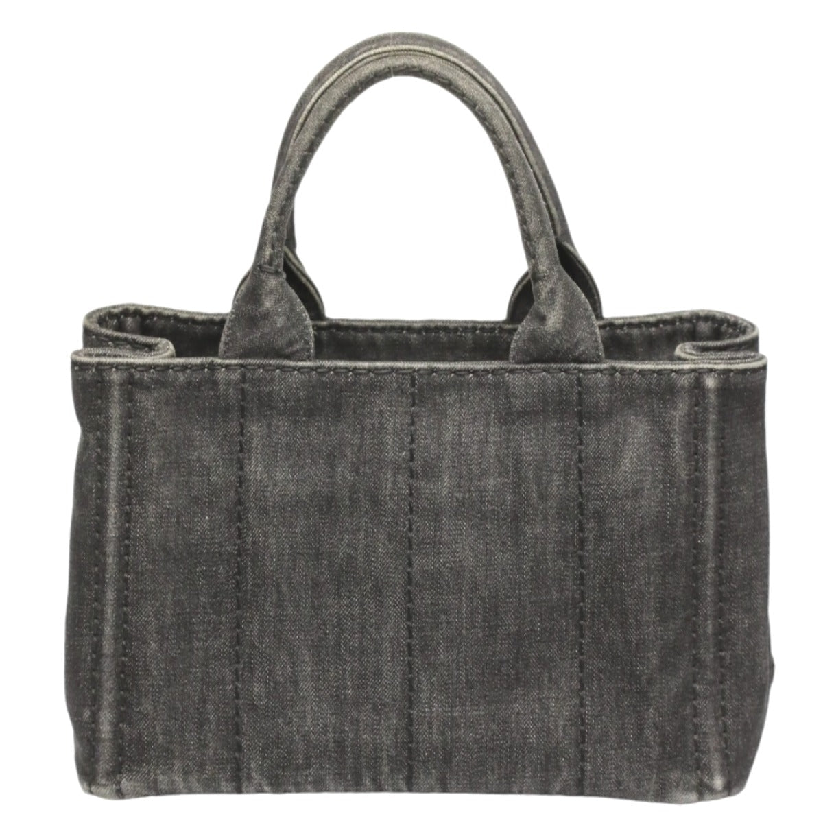 PRADA Tote Bag 1BG439 denim black Tote Bag Canapa mini Women Used