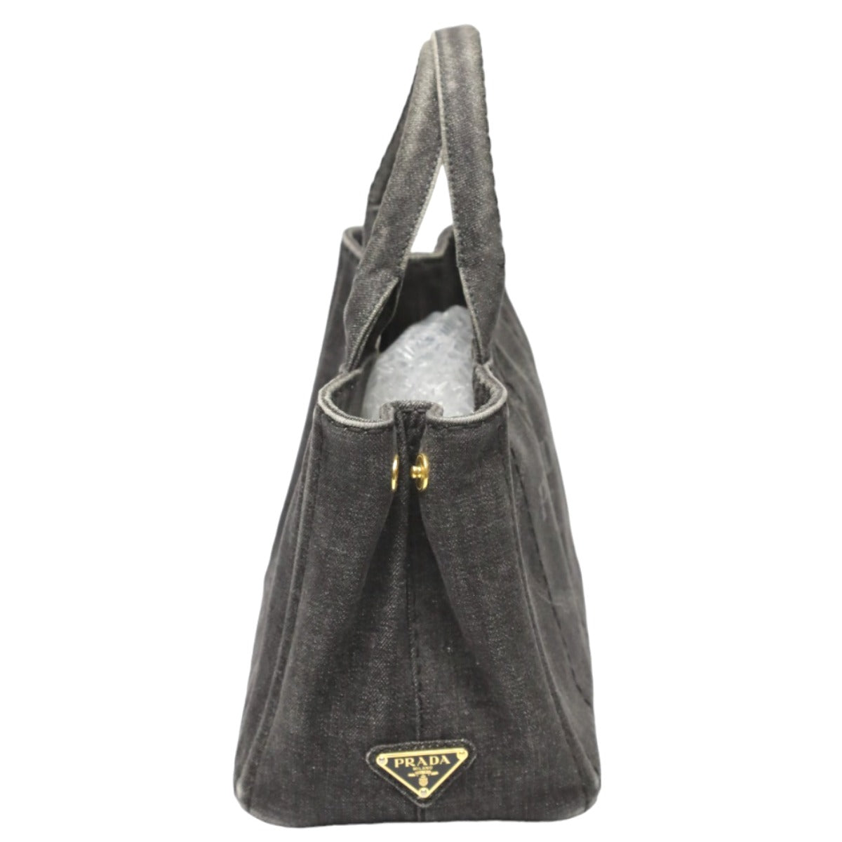 PRADA Tote Bag 1BG439 denim black Tote Bag Canapa mini Women Used