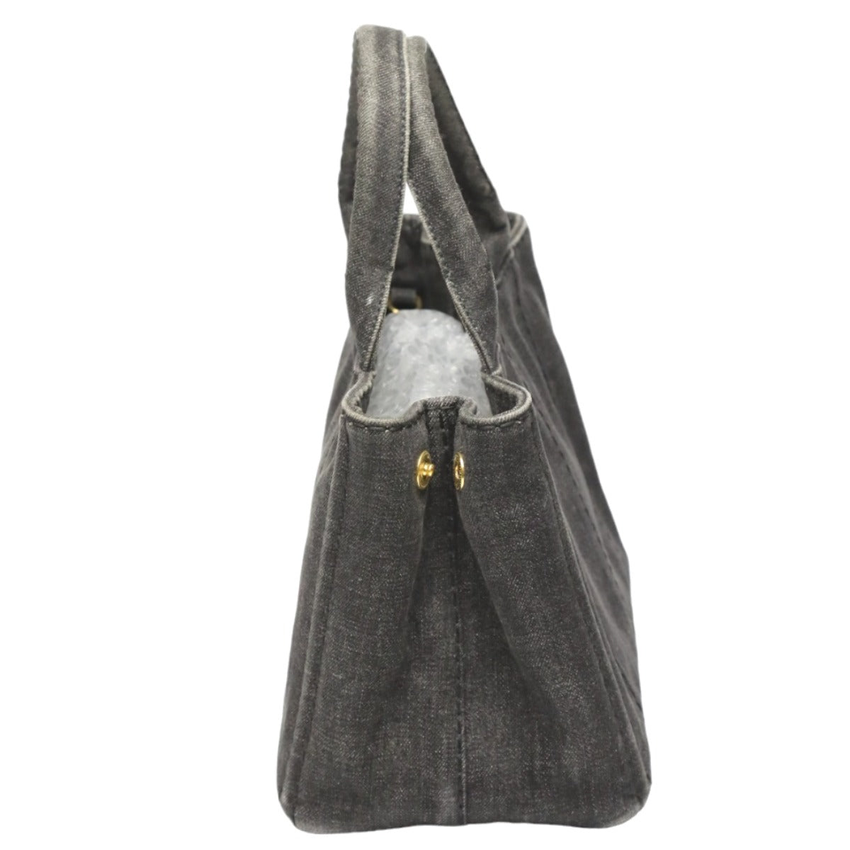 PRADA Tote Bag 1BG439 denim black Tote Bag Canapa mini Women Used