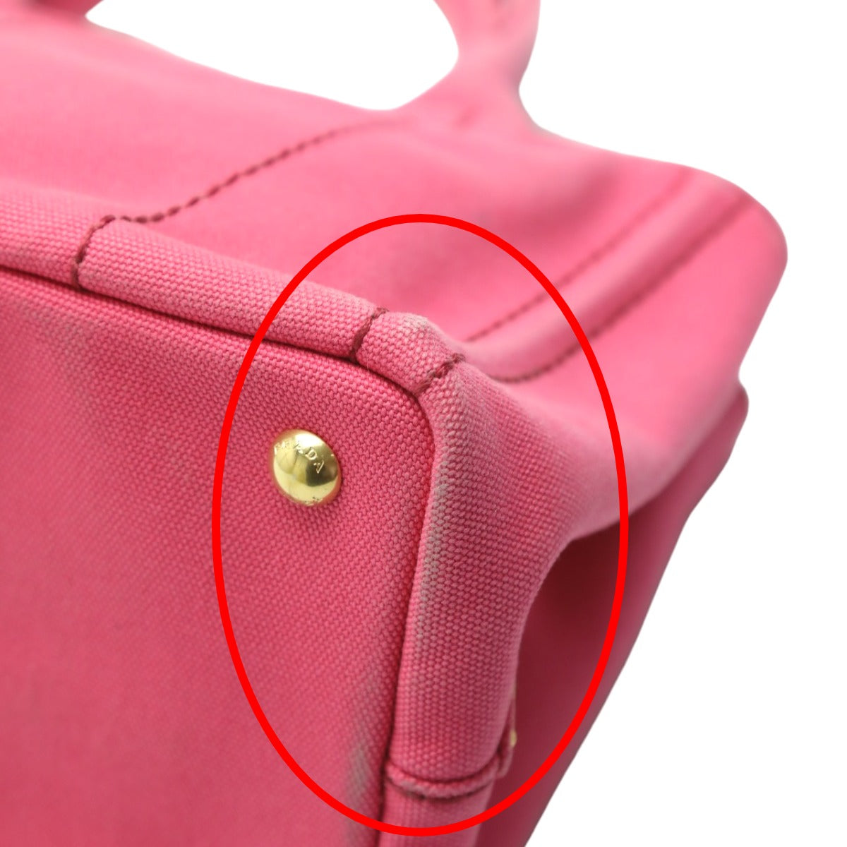 PRADA Tote Bag 1BG439 Cotton canvas pink Tote Bag Cotton canvas Canapa mini Women Used