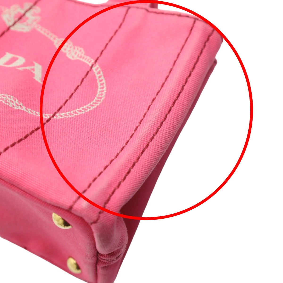 PRADA Tote Bag 1BG439 Cotton canvas pink Tote Bag Cotton canvas Canapa mini Women Used