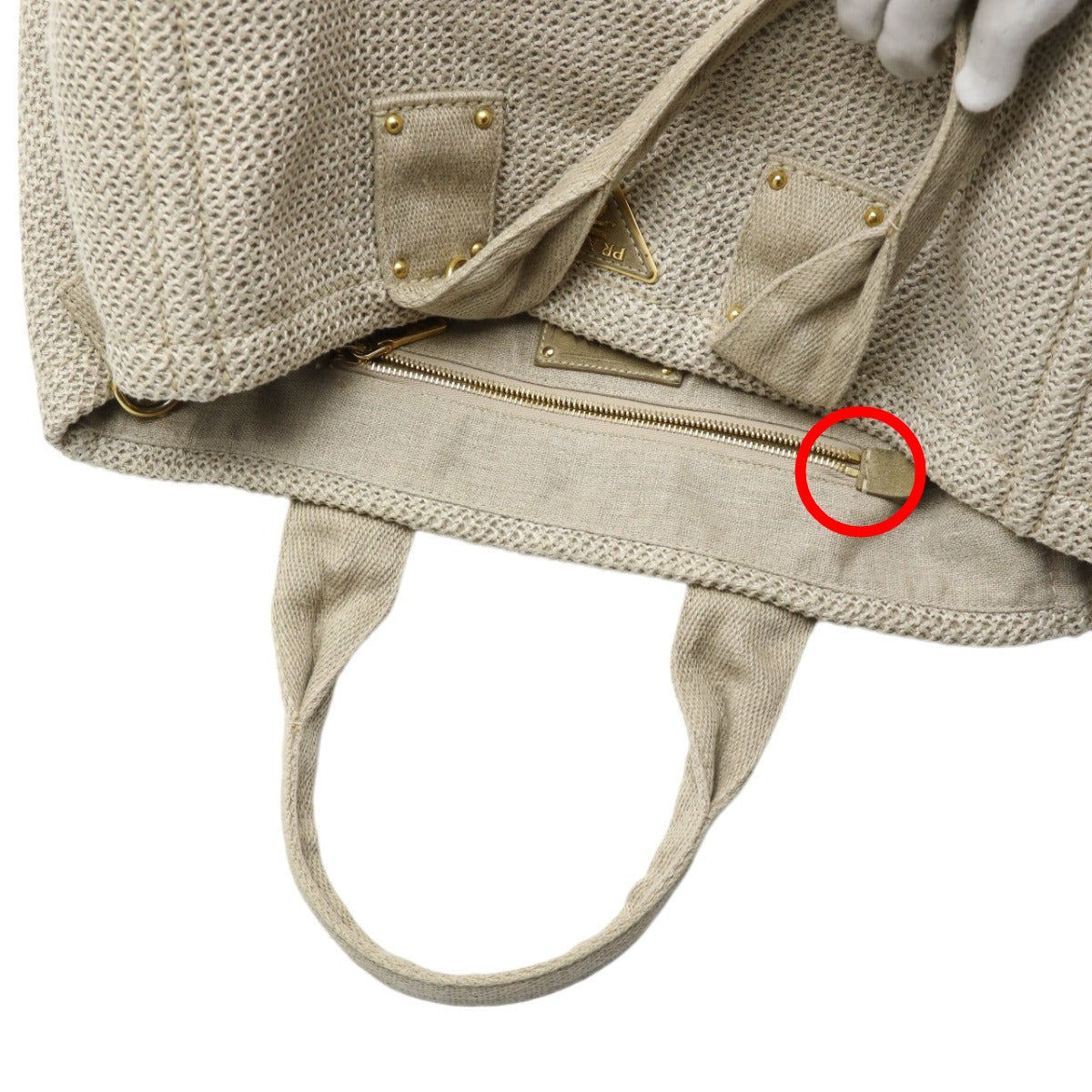 PRADA Tote Bag canvas beige 2WAY bag canvas Canapa Women Used