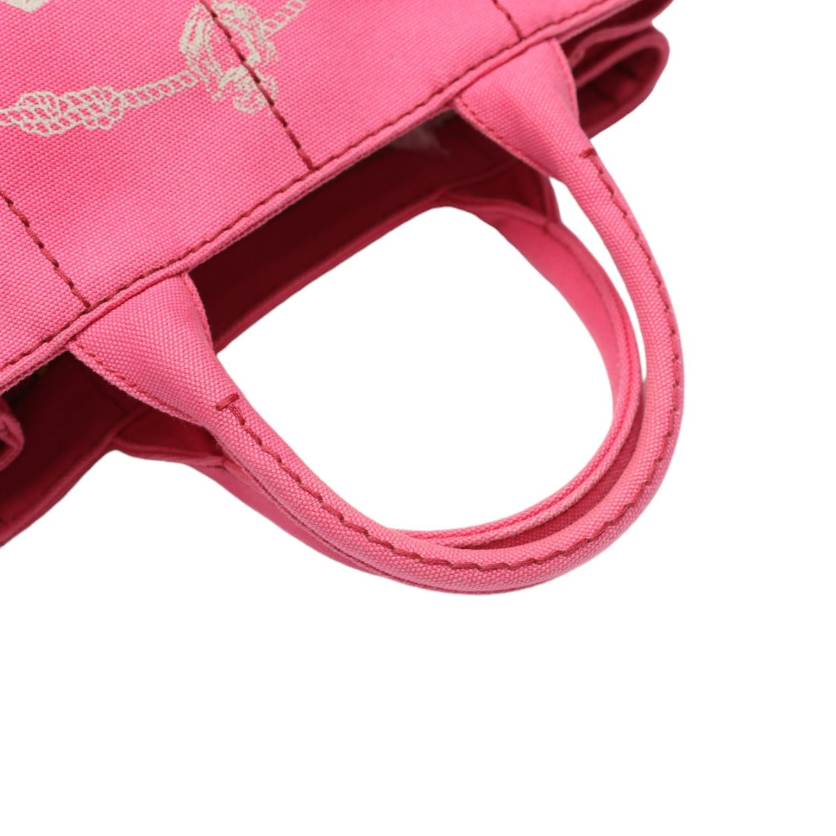 PRADA Tote Bag 1BG439 denim Fusha pink 2 way bag Canapa Women Used