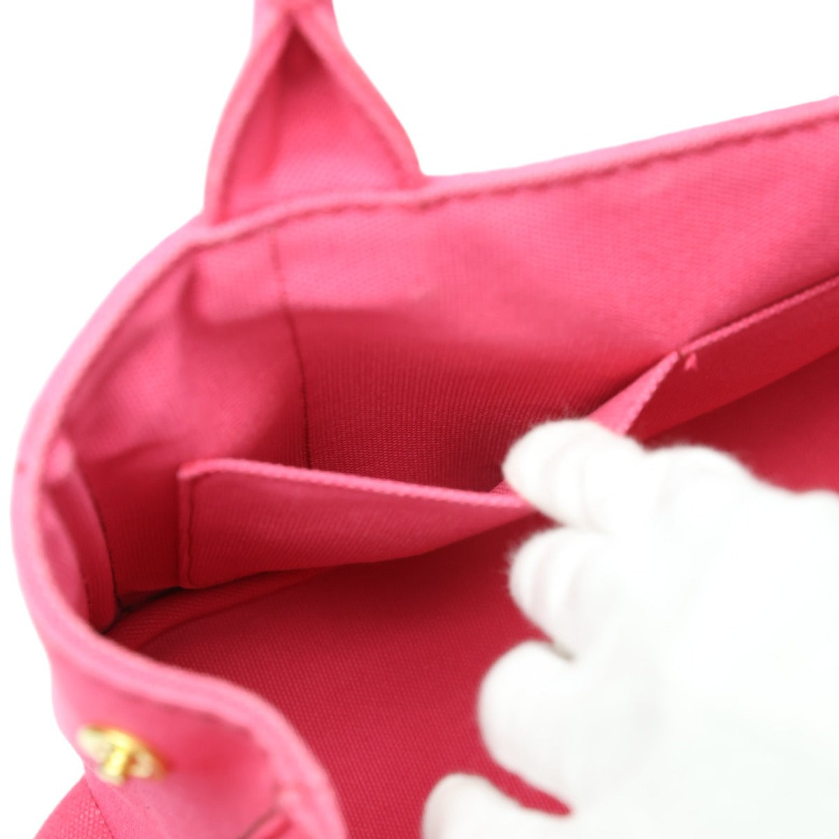PRADA Tote Bag 1BG439 denim Fusha pink 2 way bag Canapa Women Used