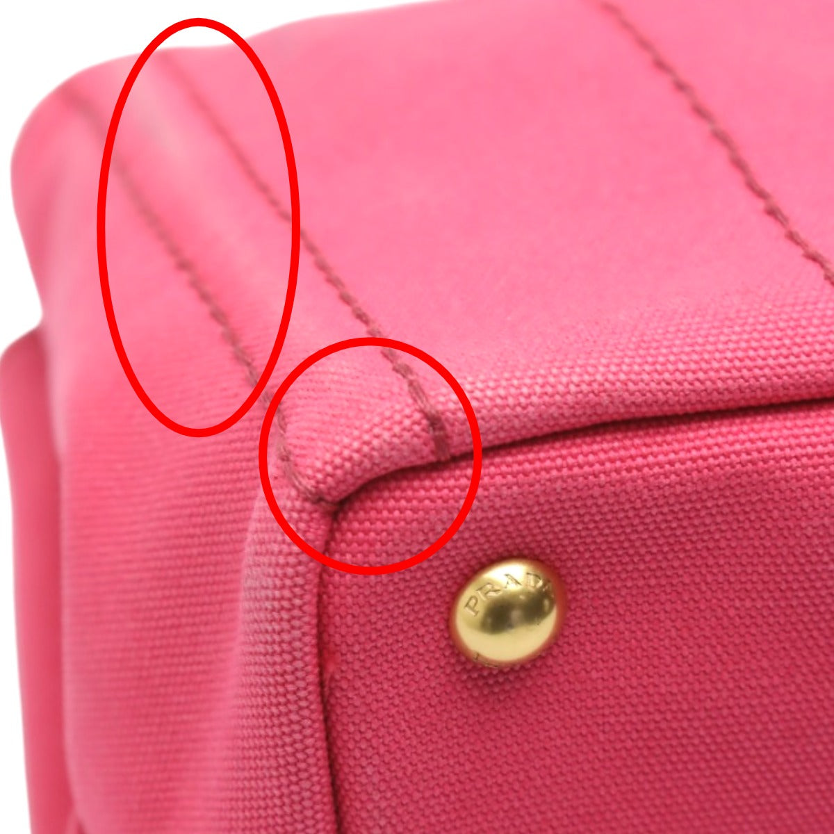 PRADA Tote Bag B2439G Cotton denim pink Tote Bag canvas Canapa Women Used