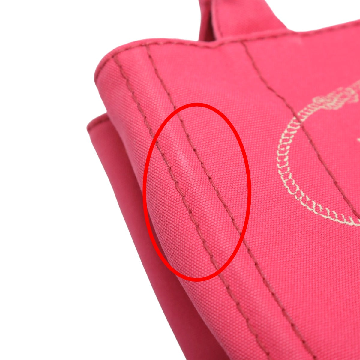 PRADA Tote Bag B2439G Cotton denim pink Tote Bag canvas Canapa Women Used