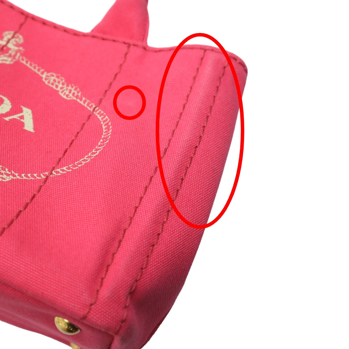 PRADA Tote Bag B2439G Cotton denim pink Tote Bag canvas Canapa Women Used