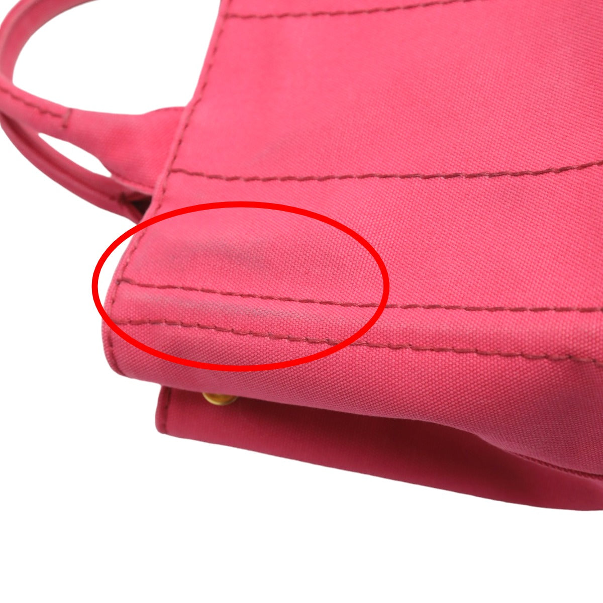 PRADA Tote Bag B2439G Cotton denim pink Tote Bag canvas Canapa Women Used