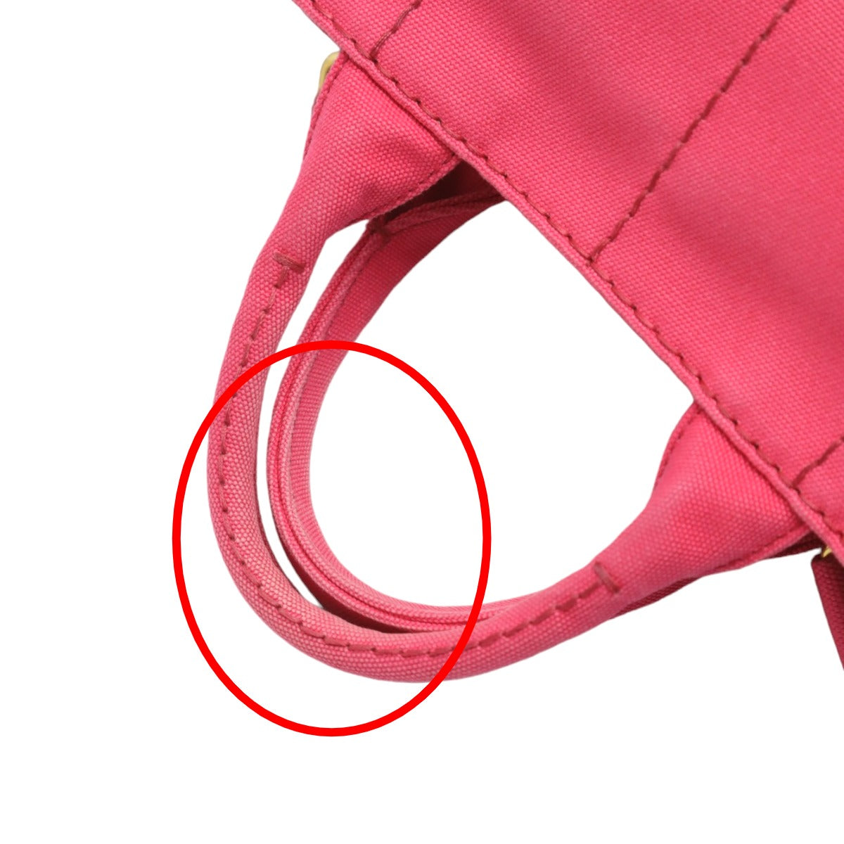 PRADA Tote Bag B2439G Cotton denim pink Tote Bag canvas Canapa Women Used