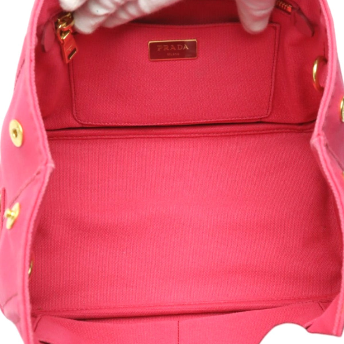 PRADA Tote Bag B2439G Cotton denim pink Tote Bag canvas Canapa Women Used