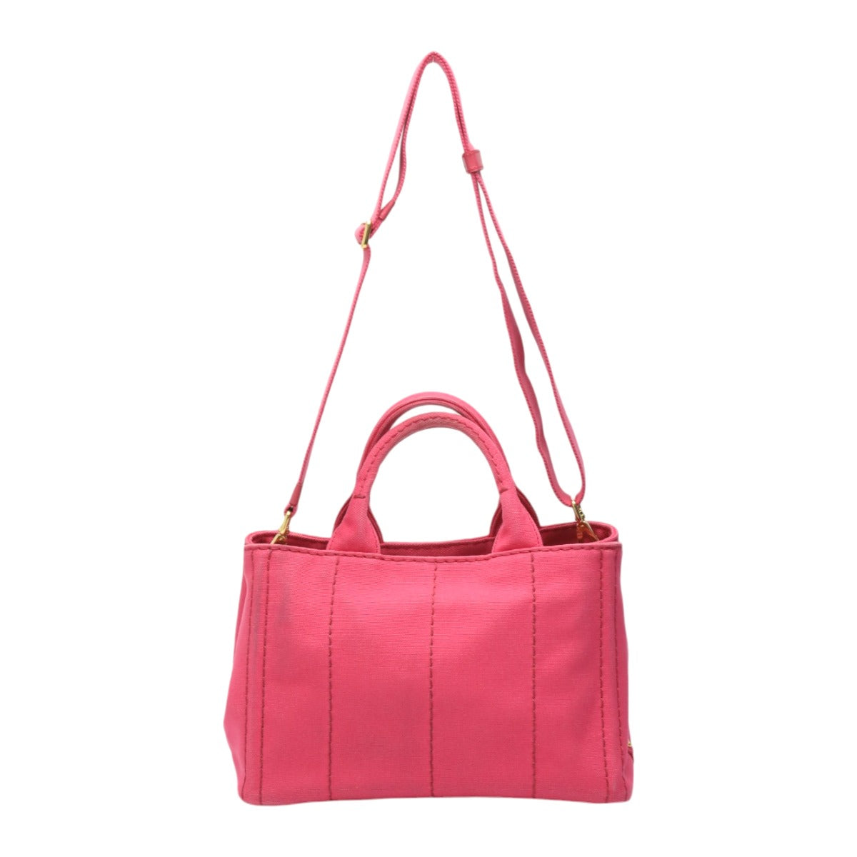 PRADA Tote Bag B2439G Cotton denim pink Tote Bag canvas Canapa Women Used