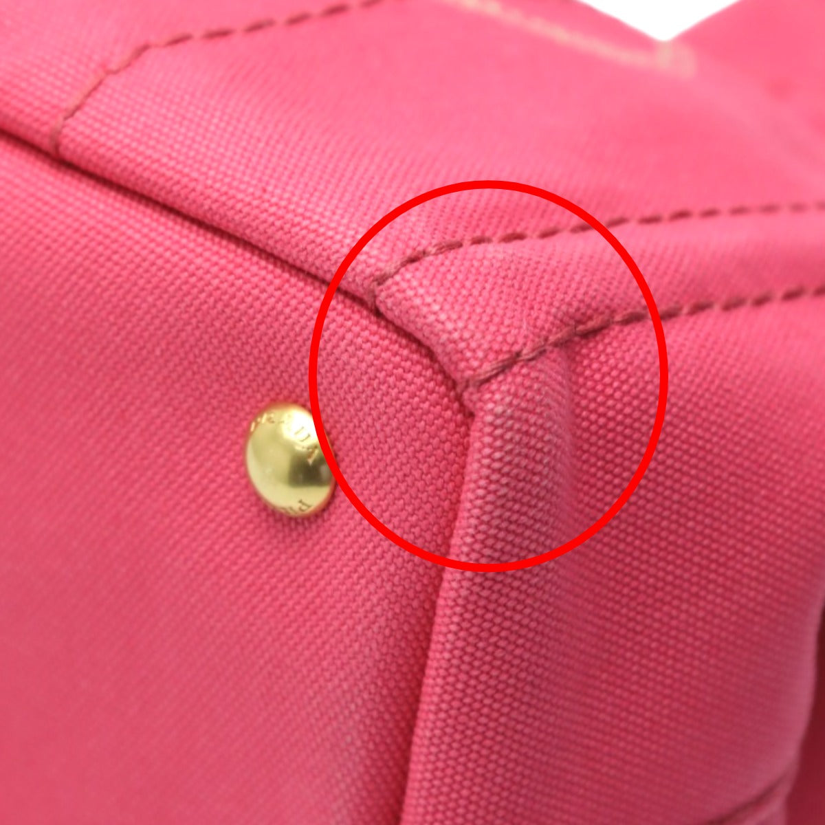 PRADA Tote Bag B2439G Cotton denim pink Tote Bag canvas Canapa Women Used