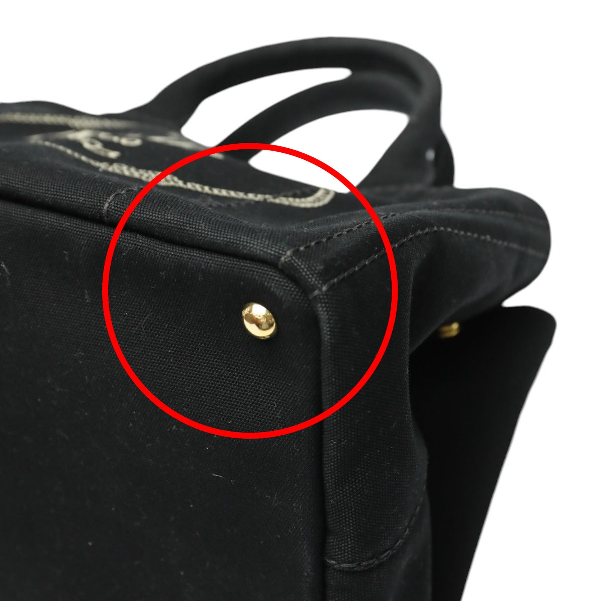 PRADA Tote Bag 1BG642 canvas black 2WAY bag Shoulder Bag Kanapa GM Women Used