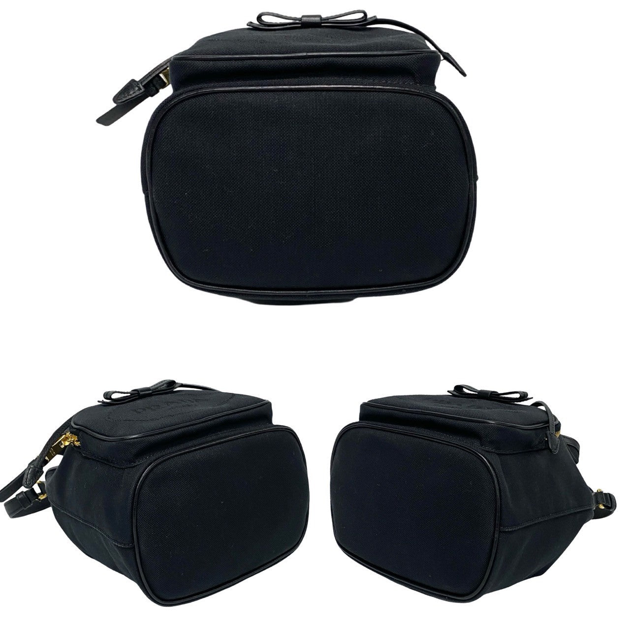 PRADA Shoulder Bag leather black duet