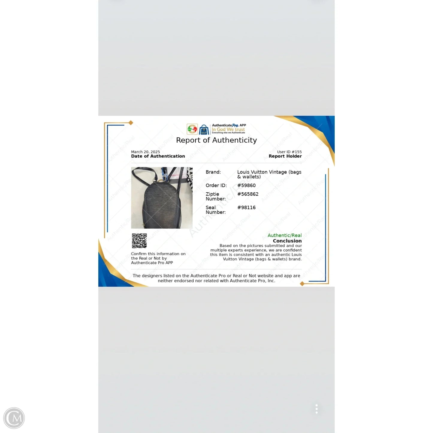 Backpack Luxury Designer By Louis Vuitton, Size: Small