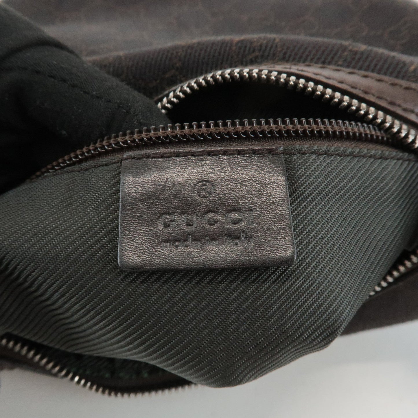 GUCCI GG Denim Leather Shoulder Bag Crossbody Dark Brownk