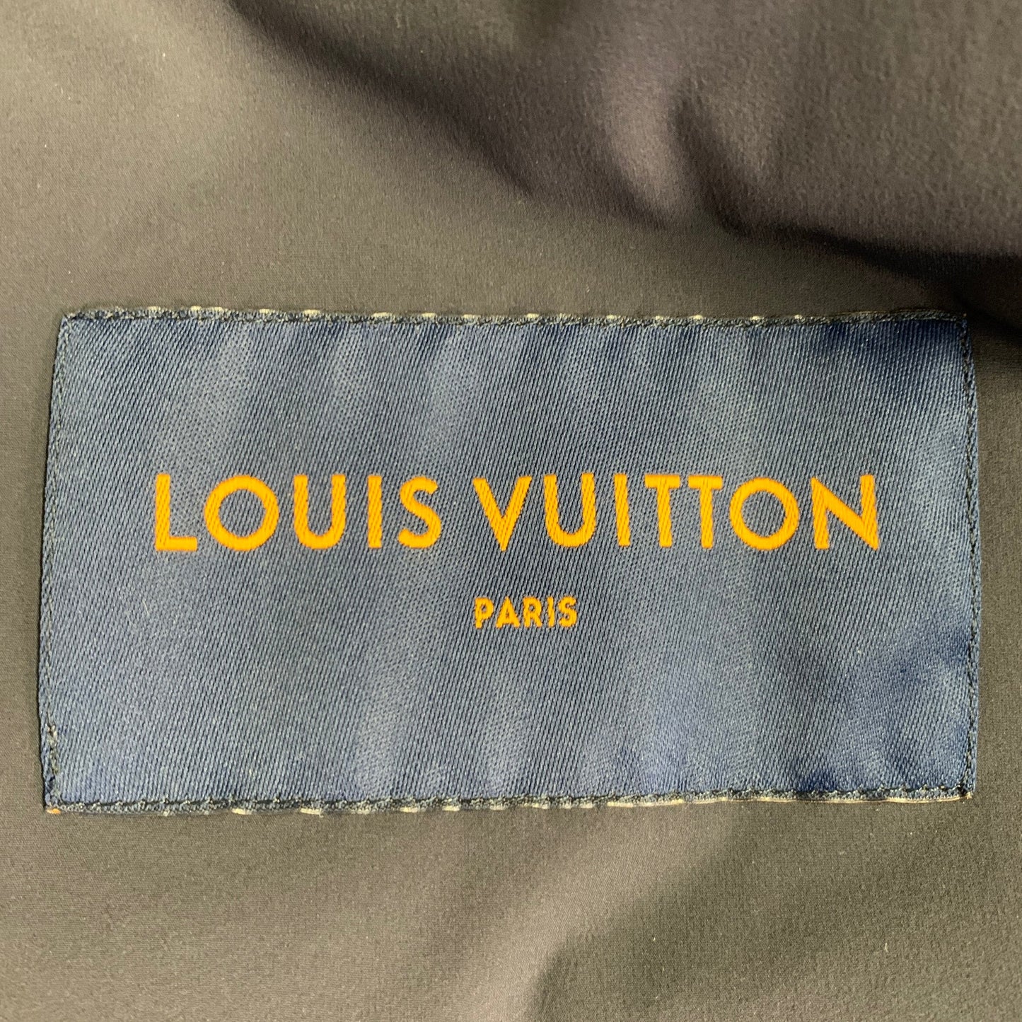 LOUIS VUITTON Size M Navy Quilted Polyamide Blend Logo Zip Up Vest